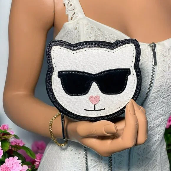 Karl Lagerfeld Paris Karl & Choupette 2pc Mini Cat Purse & Card Holder Gift Set - Picture 4 of 10